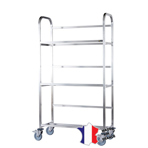 Sofinor Chariot d'égouttage et de stockage de casiers à vaisselle | 3 niveaux de 8 casiers | 930(l)x425x1700mm Sofinor Chariot d'égouttage et de stockage de casiers à vaisselle | 3 niveaux de 8 casiers | 930(l)x425x1700mm