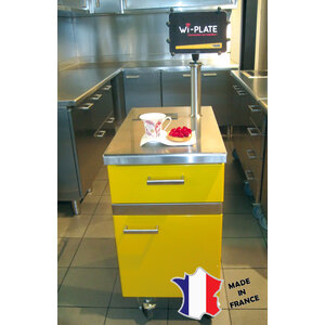 Sofinor WI-PLATE Meuble Connecté | Meuble inox sur roulettes avec support tablette