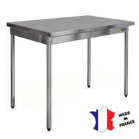 Table démontable standard| Inox | centrale | pieds ronds | 600(l)x600x900mm | sur vérins