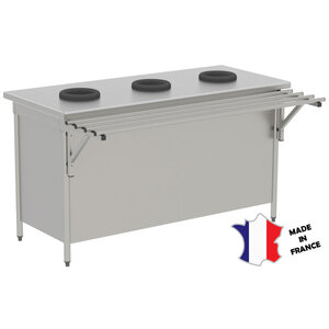 Sofinor Meuble de pré-tri avec 3 trous vide-déchets | 1600(l)x700x900mm Sofinor Meuble de pré-tri avec 3 trous vide-déchets | 1600(l)x700x900mm