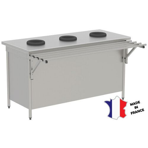 Sofinor Meuble de pré-tri avec 3 trous vide-déchets | 1600(l)x700x900mm Sofinor Meuble de pré-tri avec 3 trous vide-déchets | 1600(l)x700x900mm