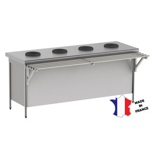 Sofinor Meuble de pré-tri avec 4 trous vide-déchets | 2000(l)x700x900mm Sofinor Meuble de pré-tri avec 4 trous vide-déchets | 2000(l)x700x900mm