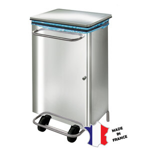 Sofinor Poubelle Rectangulaire | INOX Carenée avec Couvercle | 460(l)x360x700mm