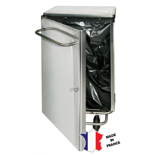 Sofinor Poubelle Rectangulaire | INOX Carenée avec Couvercle | 460(l)x360x700mm