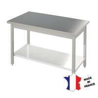 Table Démotable | INOX | Étagère Basse | Pieds Carrés | Plusieurs Longueurs