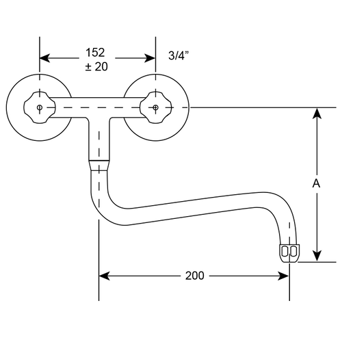 XXLselect Robinet Mélangeur Duobloc | Col Bas | Modèle Lourd | 200mm