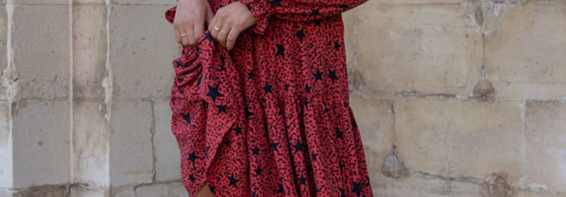 Linsey star leopard mini dress Red