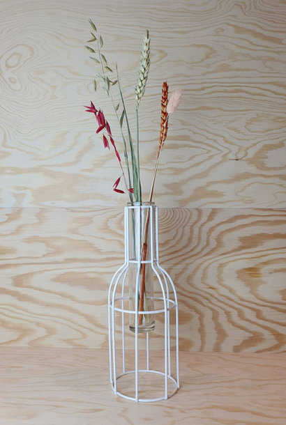 Urban metal mesh vase White