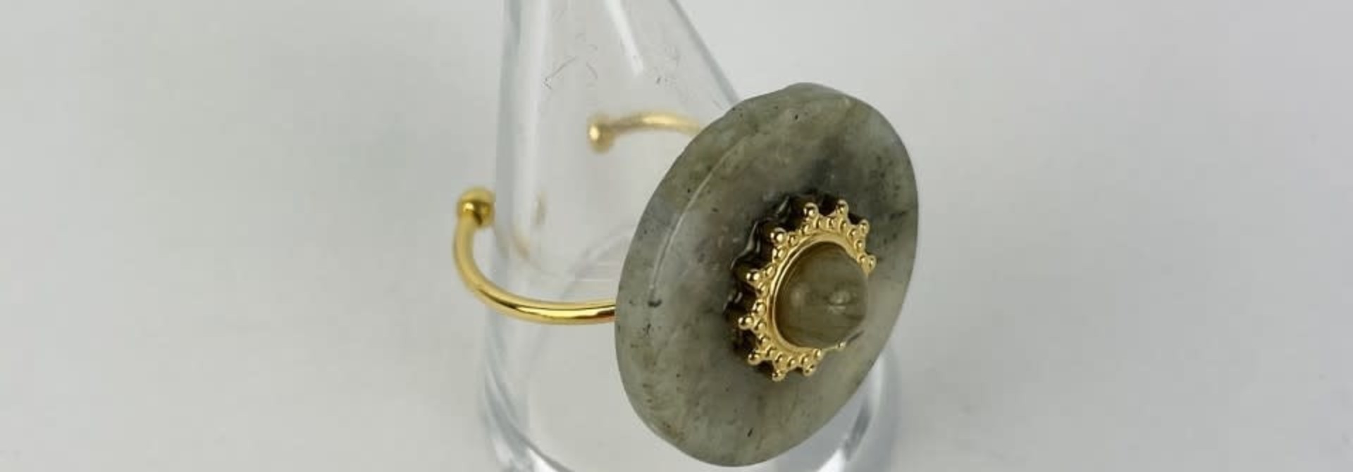 Zhia round marble ring Grey