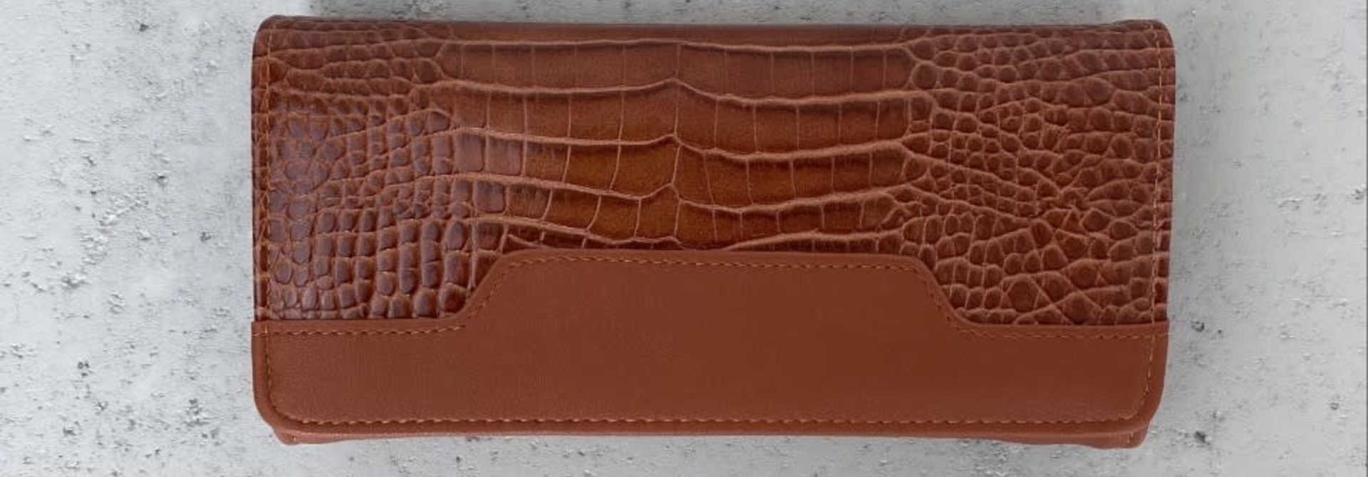 Luigina croco wallet Camel