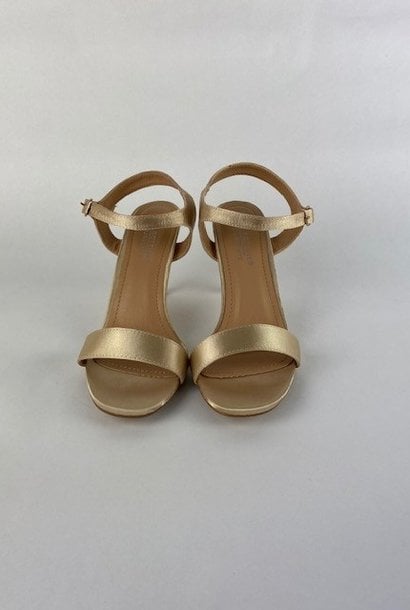 Lily satin sandal pump Gold