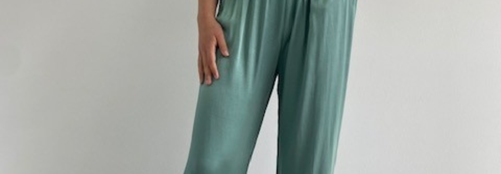 Candys satin wide pant Blossom Green