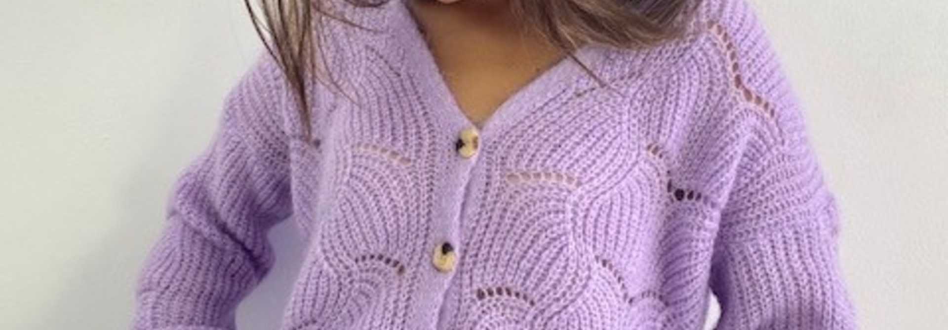 Marlena ajour cardigan Lila