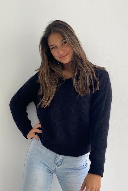 Louna v-neck knitted pull Black