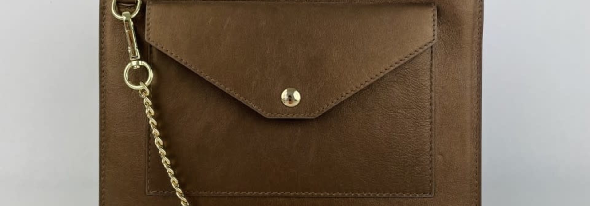 Franca calf leather poche Metalic Bronze