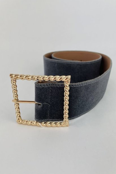 Ebony velvet statement belt Grey