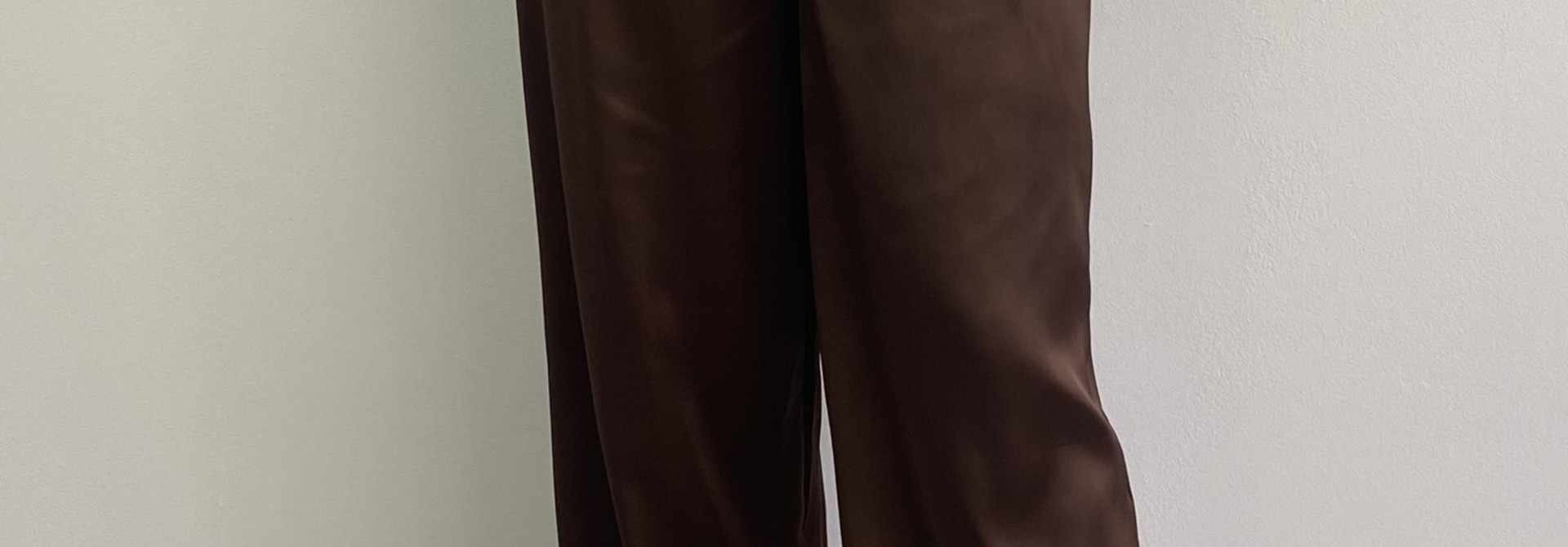 Taleen satin wide pant Chocolate