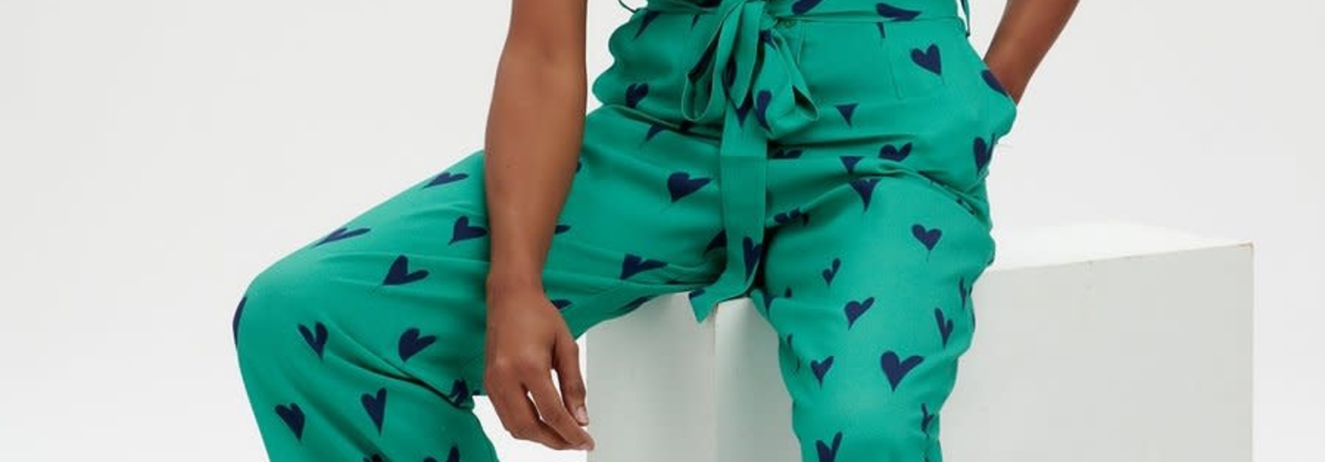 Hazel jumpsuit Green Hearts