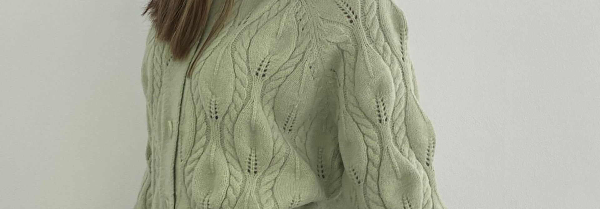 Raquel cable knitted cardigan Moss