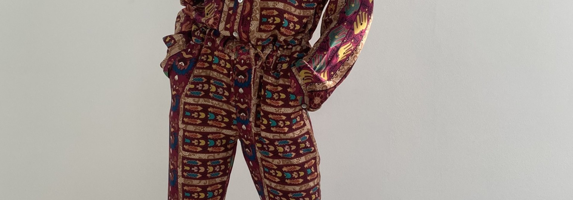 Azima etnic jumpsuite Bordeaux