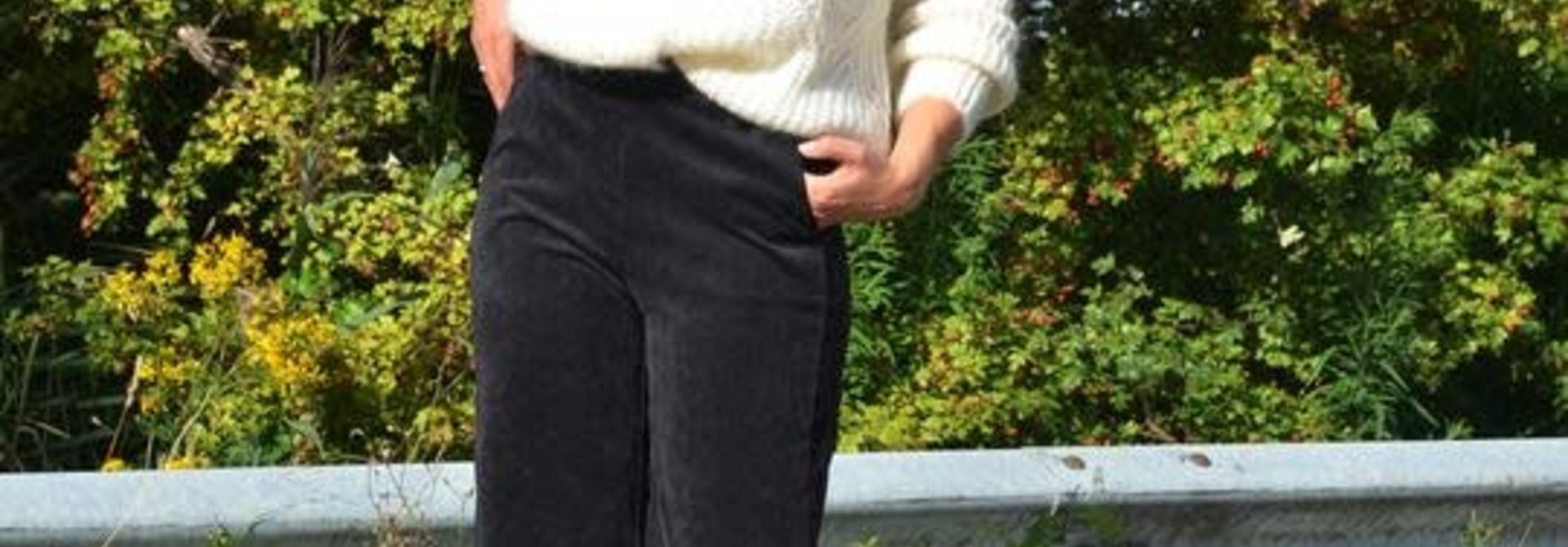 Charro corduroy wide pant Black