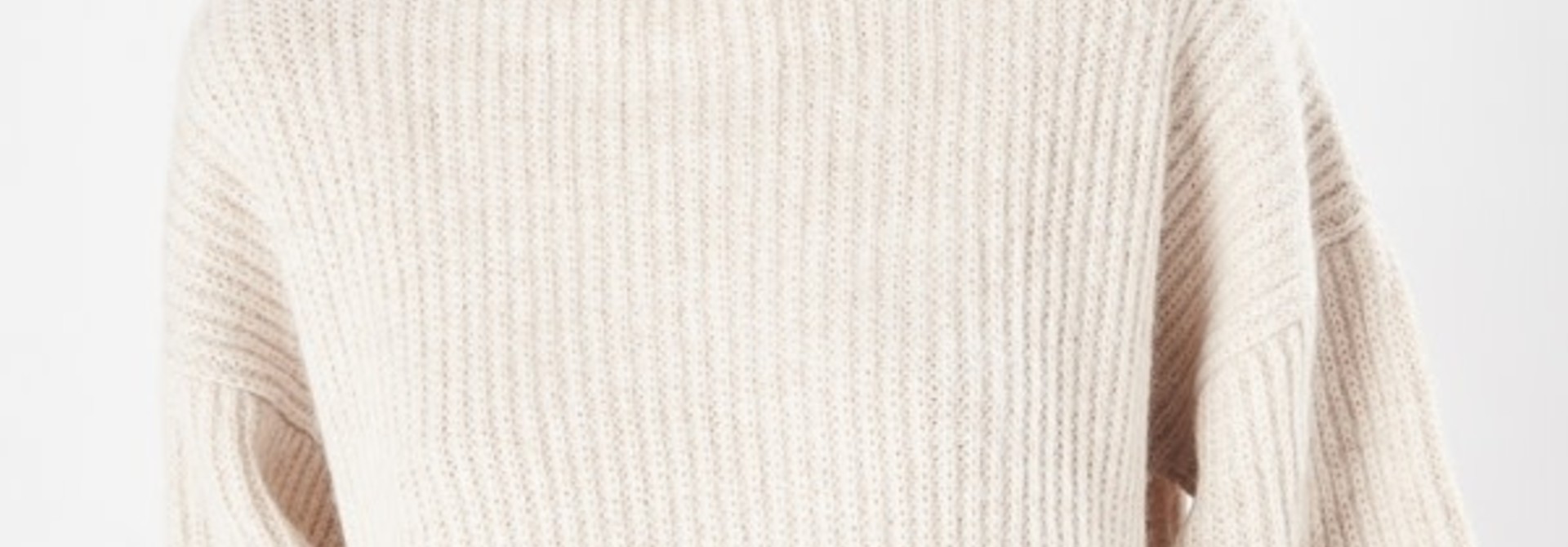 Lore cropped turtleneck knit Creme