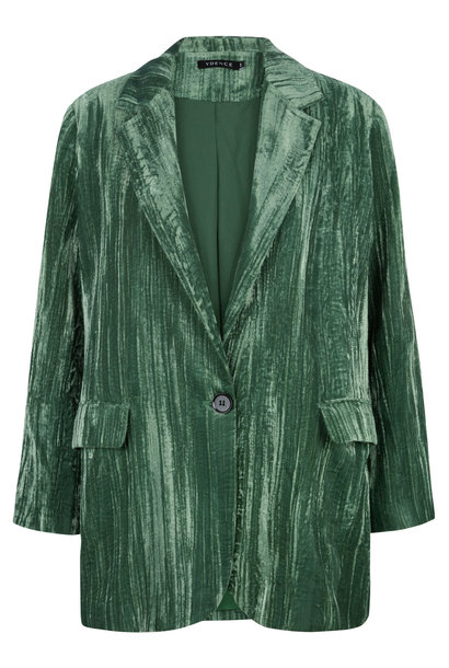 Romi crushed velvet blazer Green