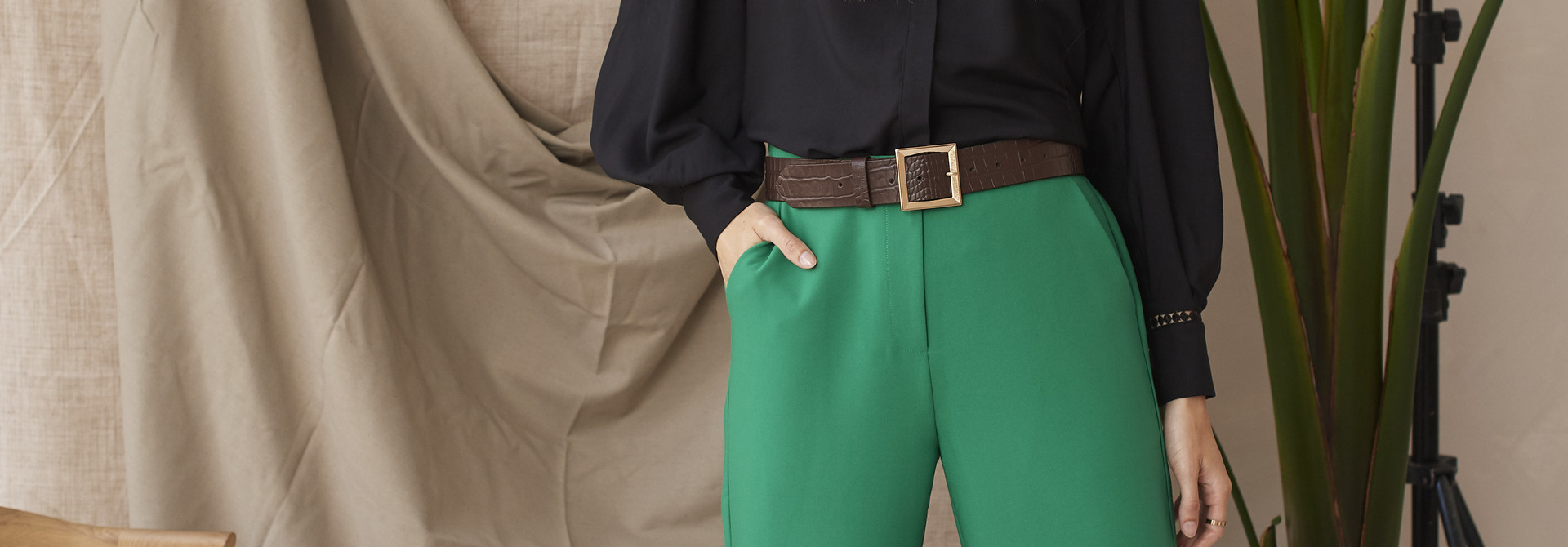 Davina wide pant Green