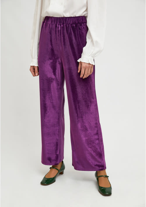 Jazhi velvet wide pant Purple-2