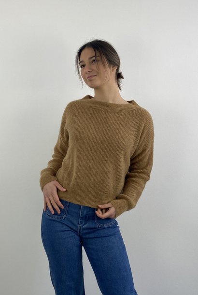 Thaïs short boatneck Camel (col Tabaco 3423)
