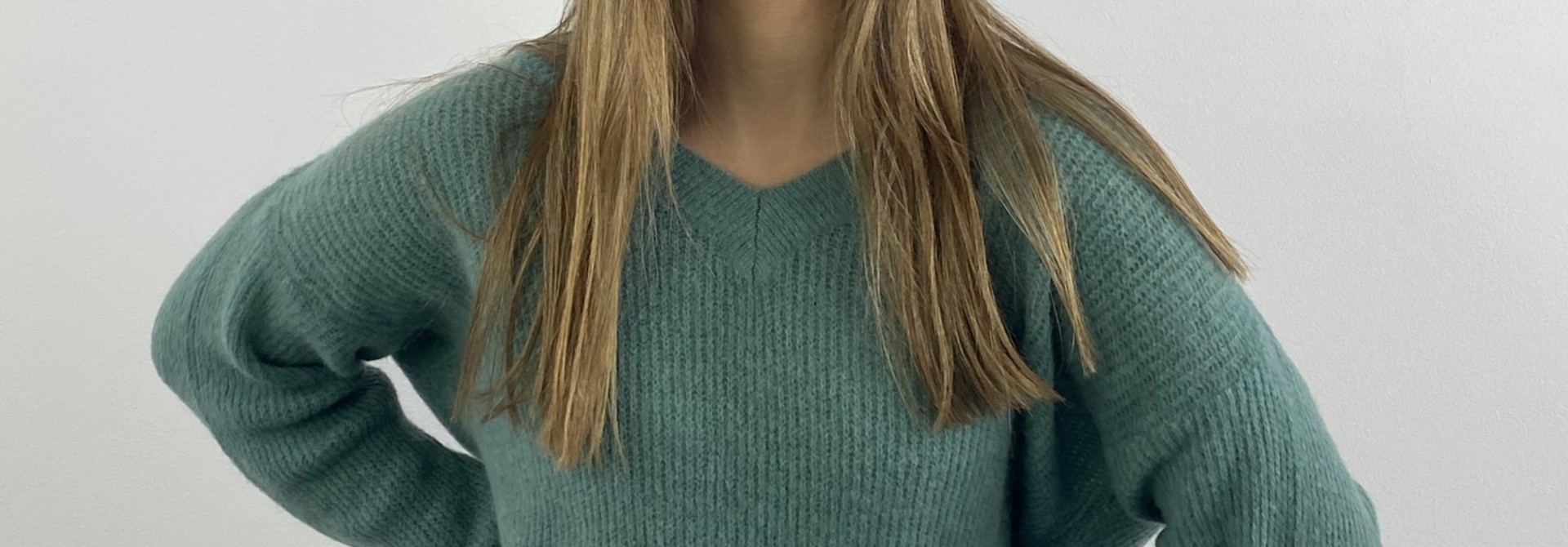 Louna v-neck knitted pull Agate