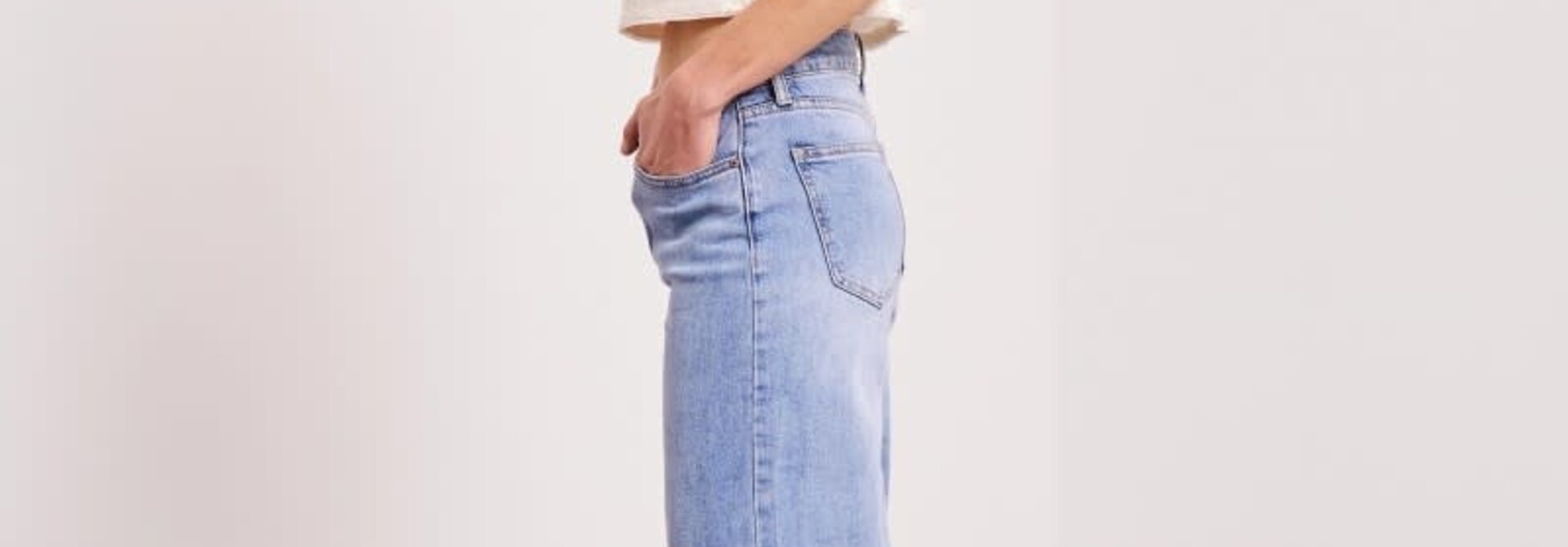 Barbara straight hw wide jeans Light Stone