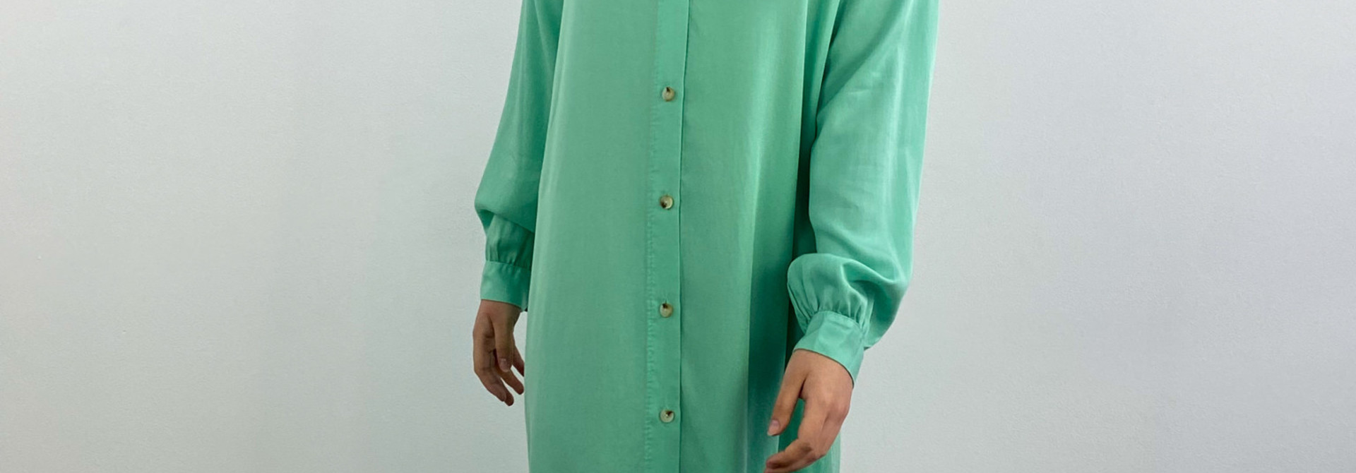 Tyra lyocell tunic shirtdress Mint