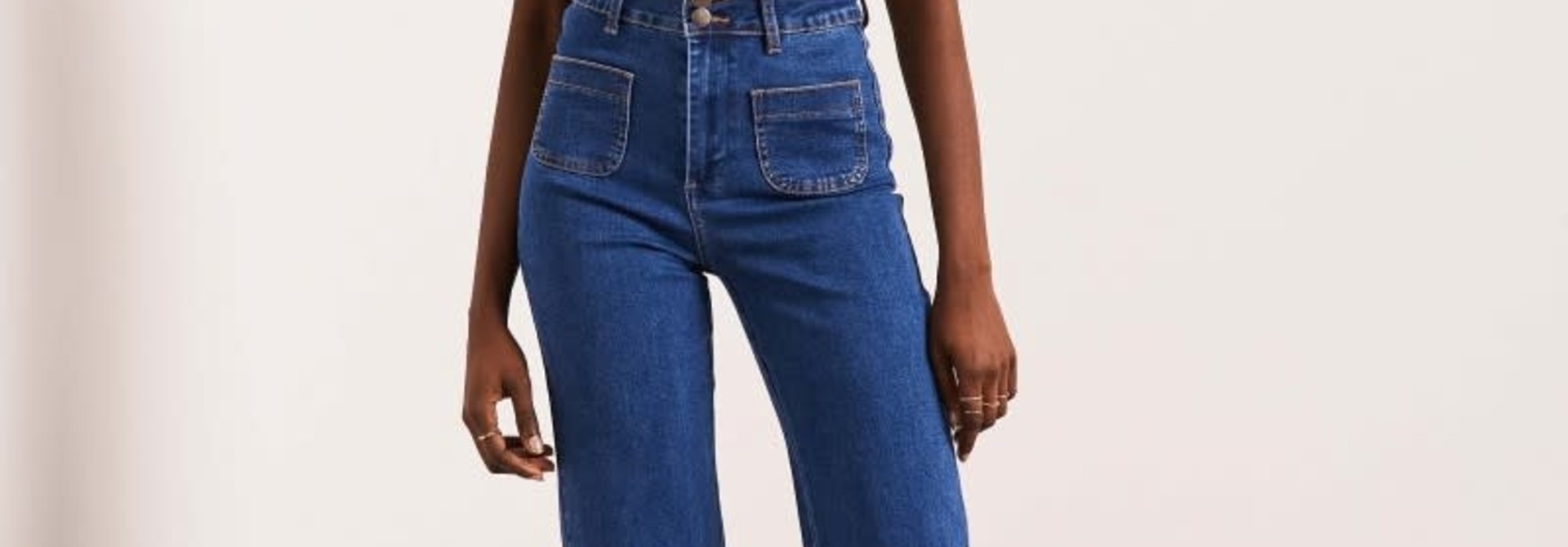 Elena hw wide flare denim Blue Stone