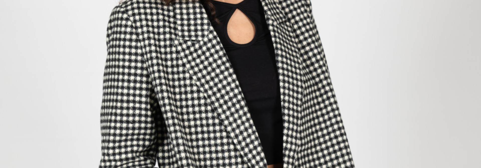Marcella checkered blazer jacket Black