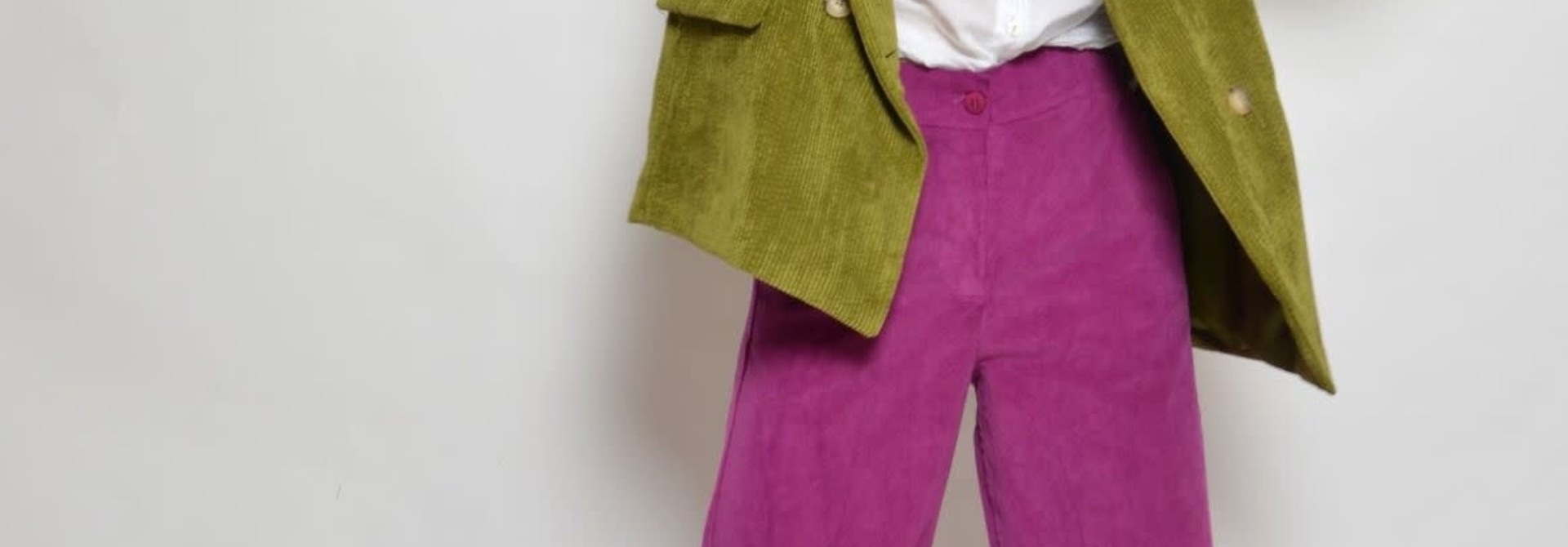 Rota  corduroy cotton wide pant Purple
