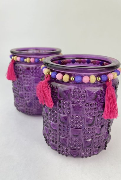 Bobo structured tealight holder Purple