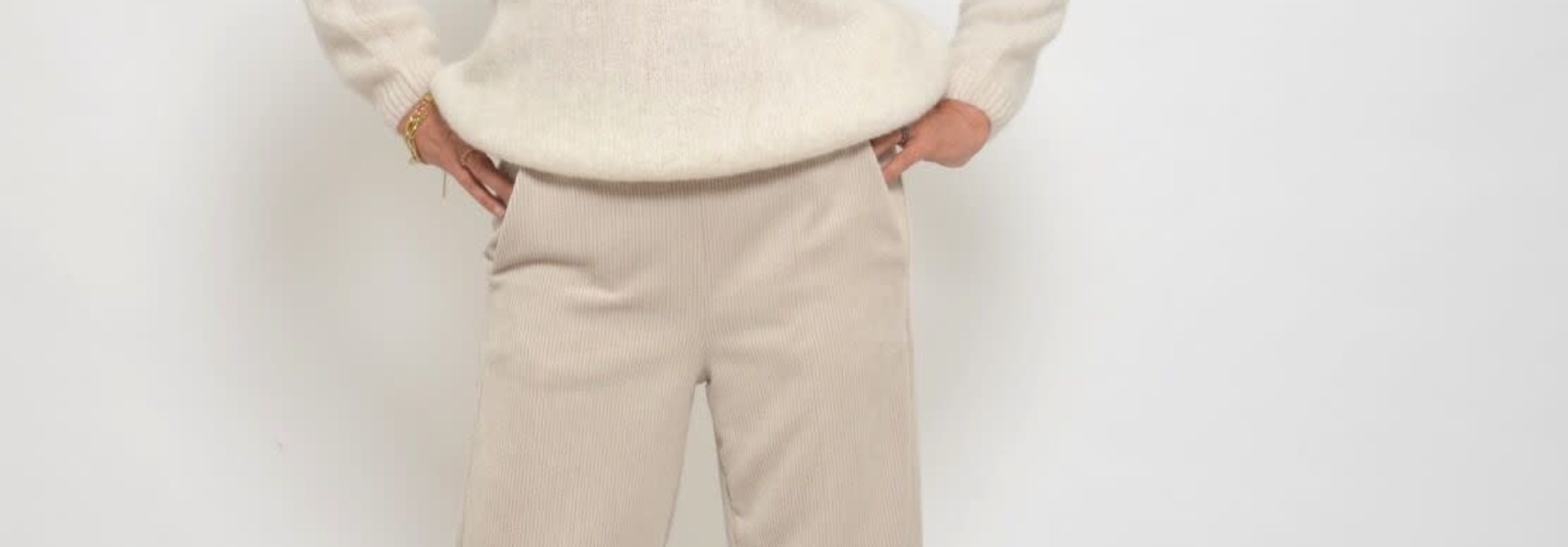 Lydia big corduroy pant Creme