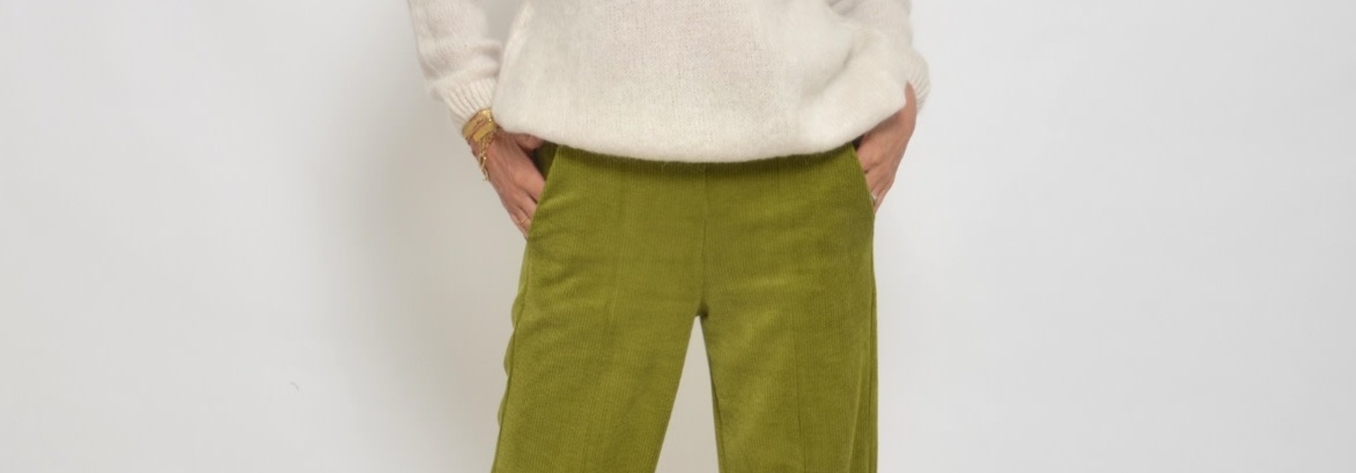 Lydia big corduroy pant Olive