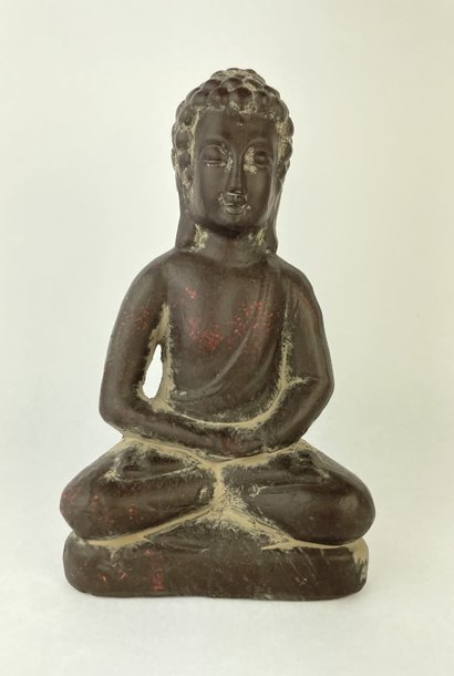 Statue of buddha 12x9x21H Dark Grey