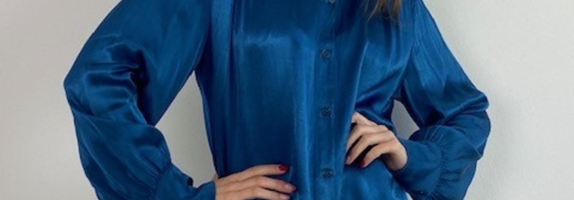 Judy satin blouse Petrol