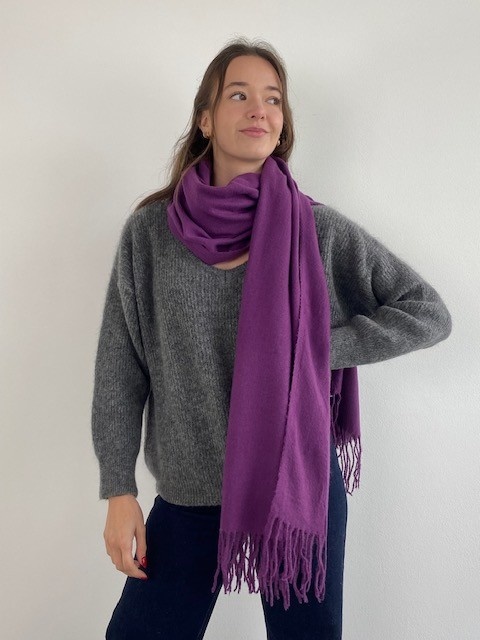 Lana fine essential scarf Purple-6