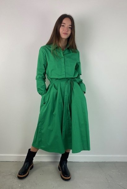 Naobi cotton popeline shirtdress Green