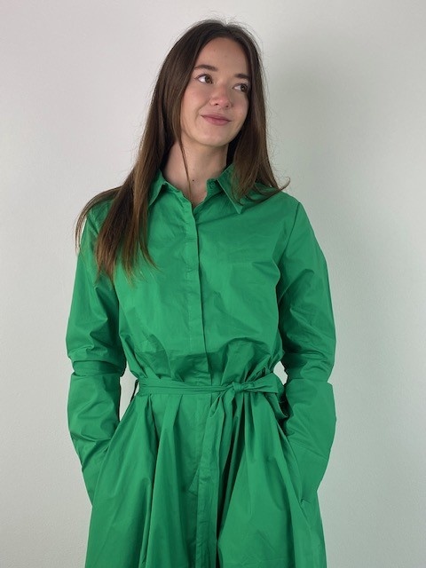 Naobi cotton popeline shirtdress Green-6