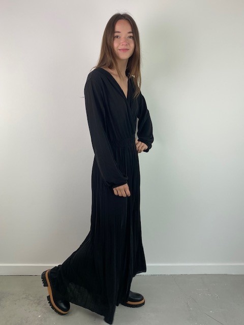 Vendetta sparkeling plissé jumpsuite Black-3