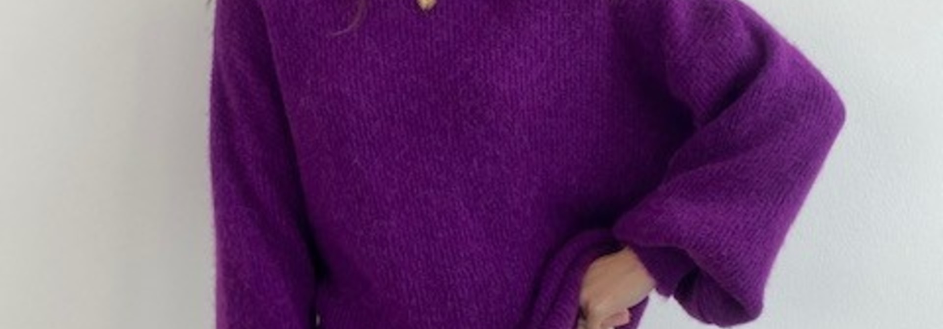 Alhia short ballonsleeve col knit Purple