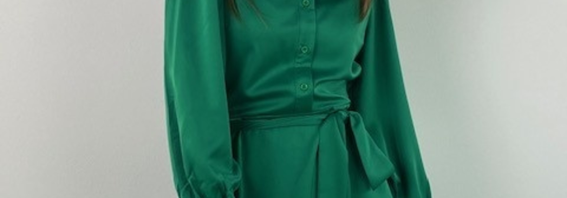 Joyette atin polo dress Green