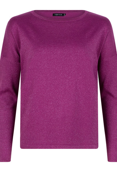 Lani fine viscose gltter knitted top Purple