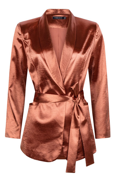 Ellen satin kimono blazer Copper