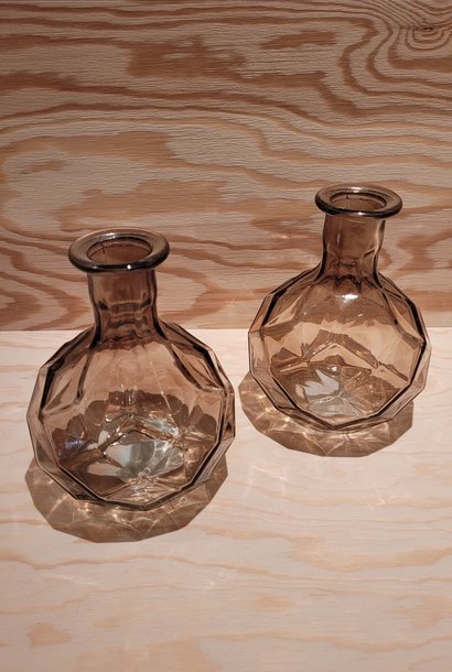 Bliss round diamant vase Light Brown